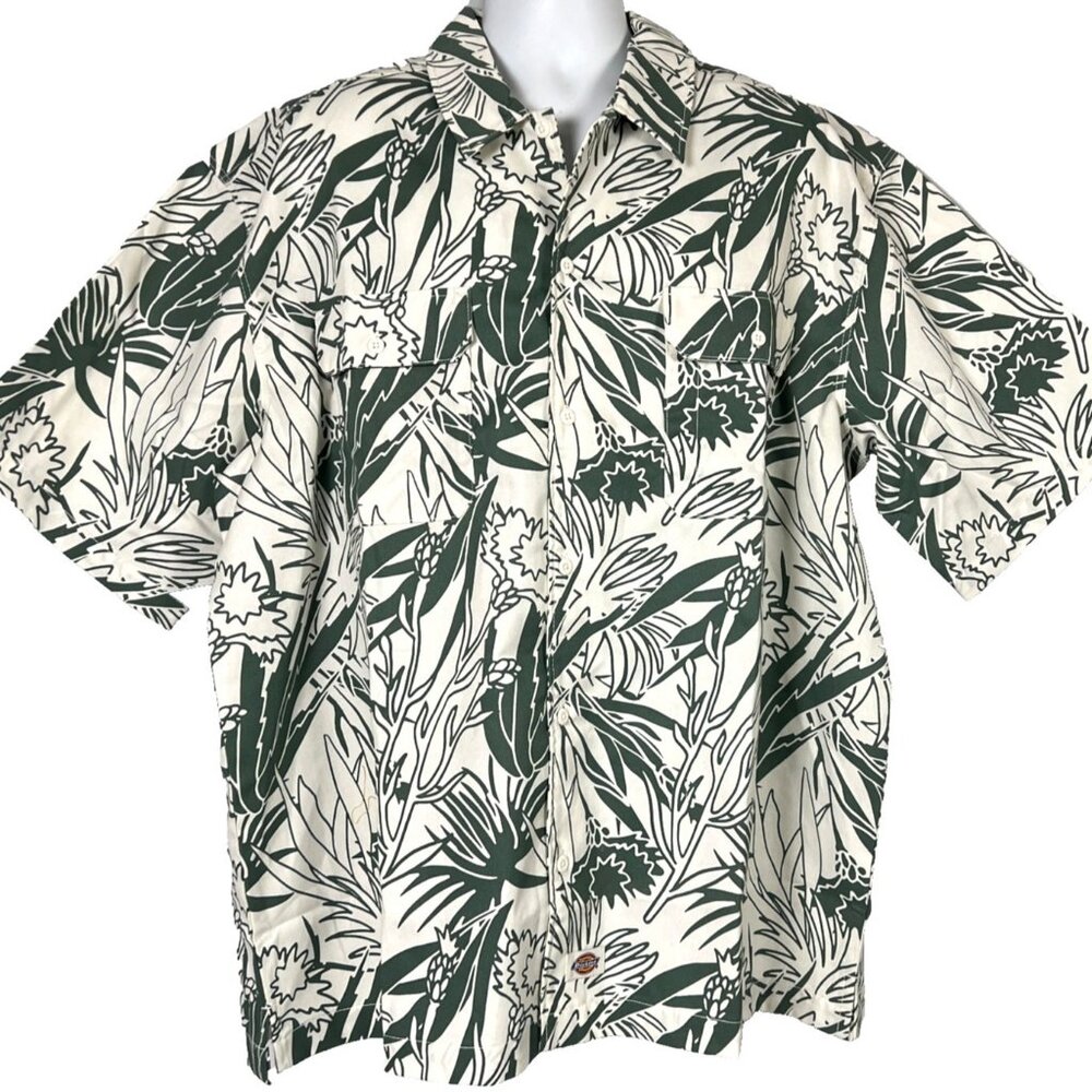 Dickies Max Meadows Mens Desert Flower Button Work Shirt size 2XL NWT Tropical